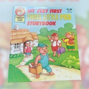 Rare vintage mini book, my very first three little pigs storybook, Creative pres